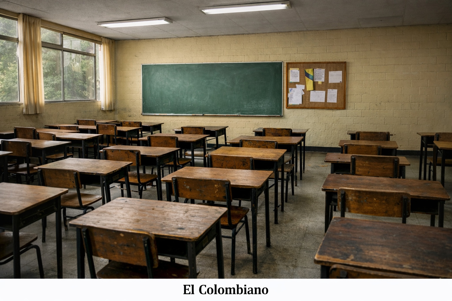 Estudiantes en colegio público de Medellín